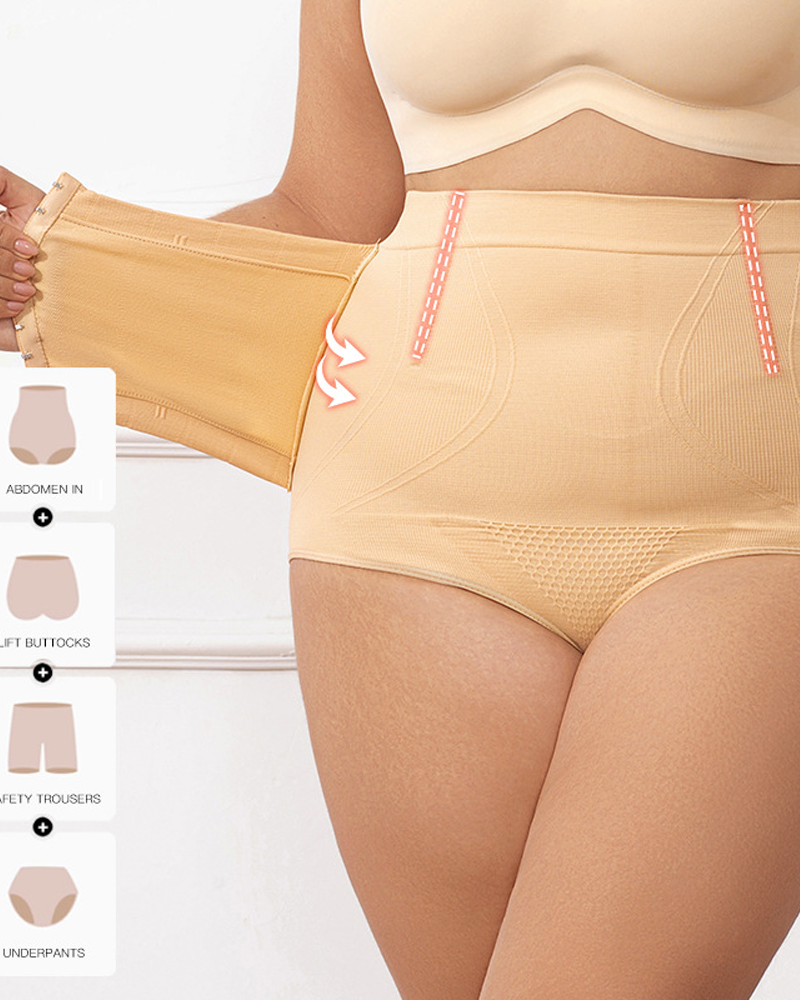 High Waisted Shaping And Reinforced Button Tummy Control Underwear