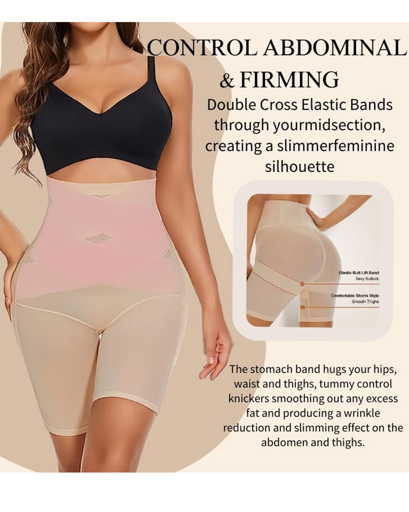 Comfort High Waisted Body Shaper Shorts Seamless no Rolling Thigh Slimmer-Curvy-Faja