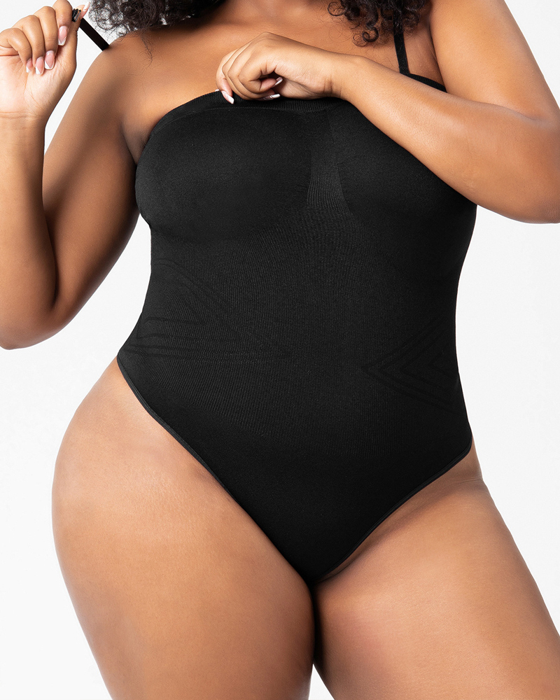 Bodysuit With Removable Straps-Curvy-Faja