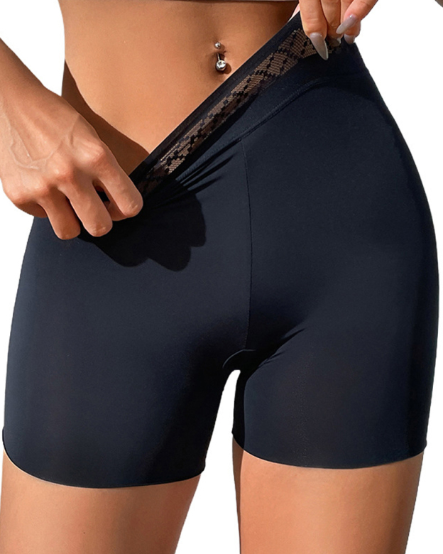 Solid Color Hip-Lifting And Tummy-Control Shorts