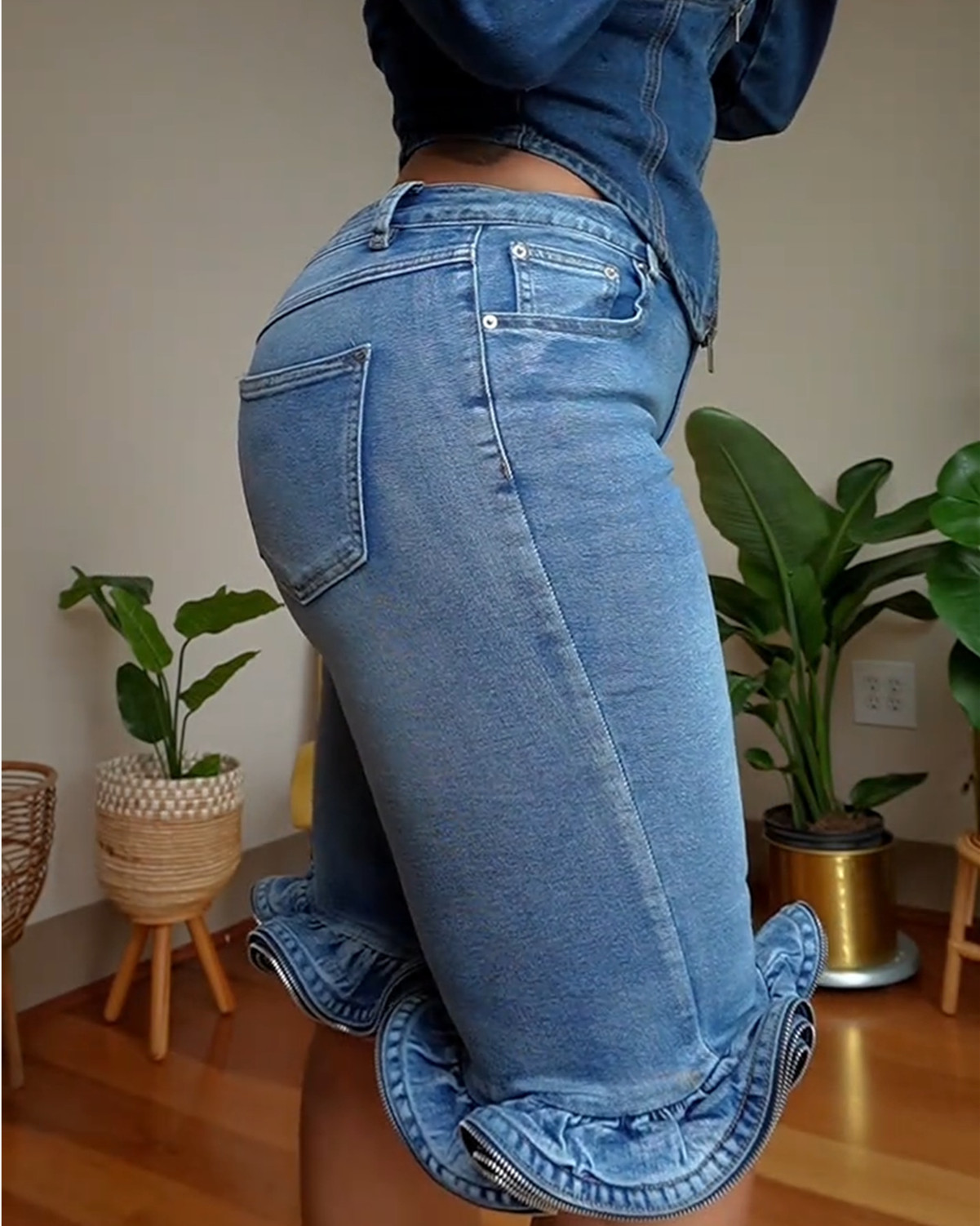 High Waisted Lace Denim Shorts（Pre-Sale）