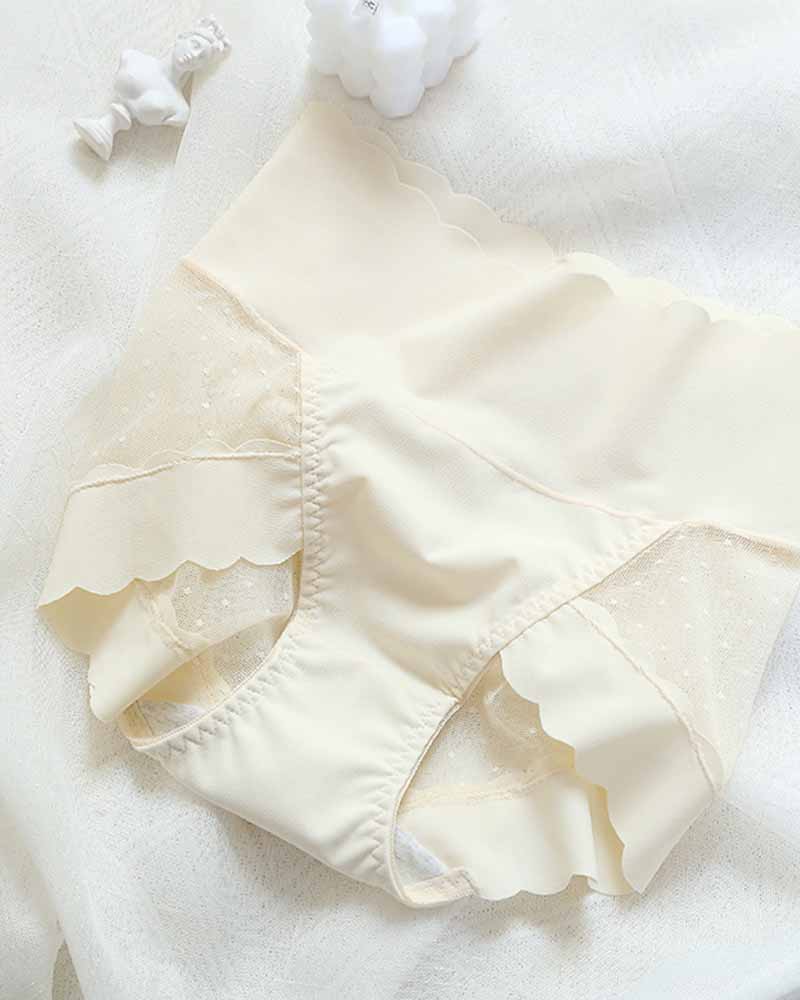 High-Waisted, Anti-Bacterial Crotch Mesh Panties