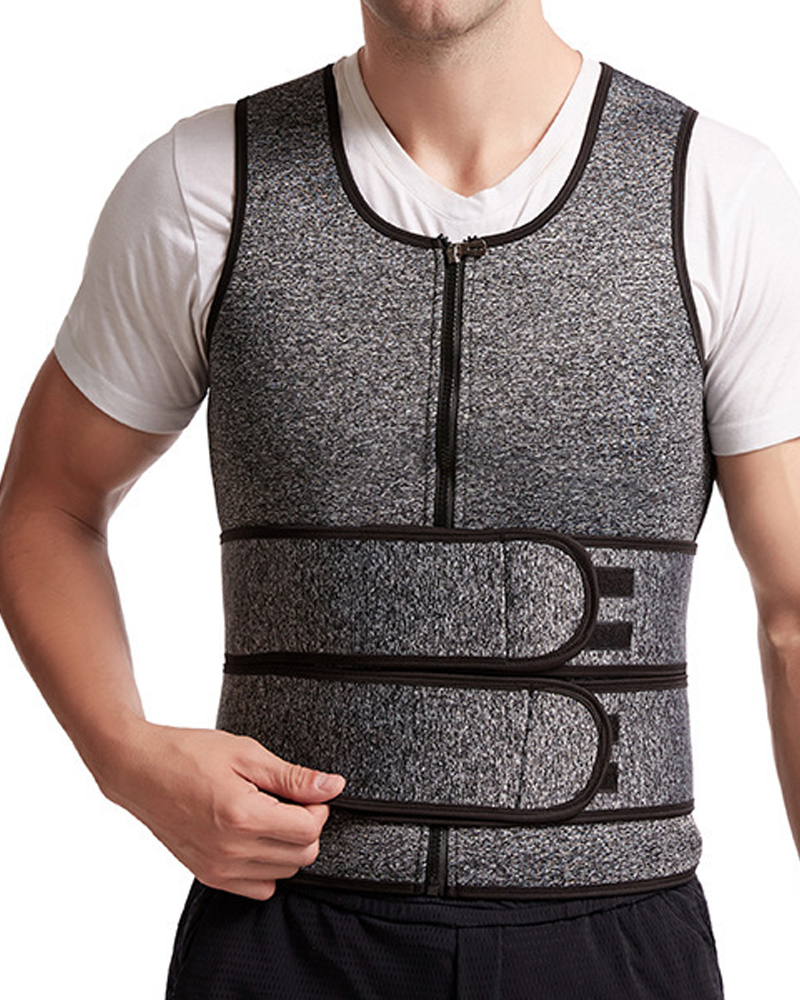 Men's Double Belt Tummy Control Vest Sweat-Proof Fitness Corset
