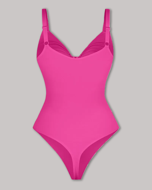 Seamless Zip-Up Thong Snatched Waist Body Suit V Neck Body Shaper