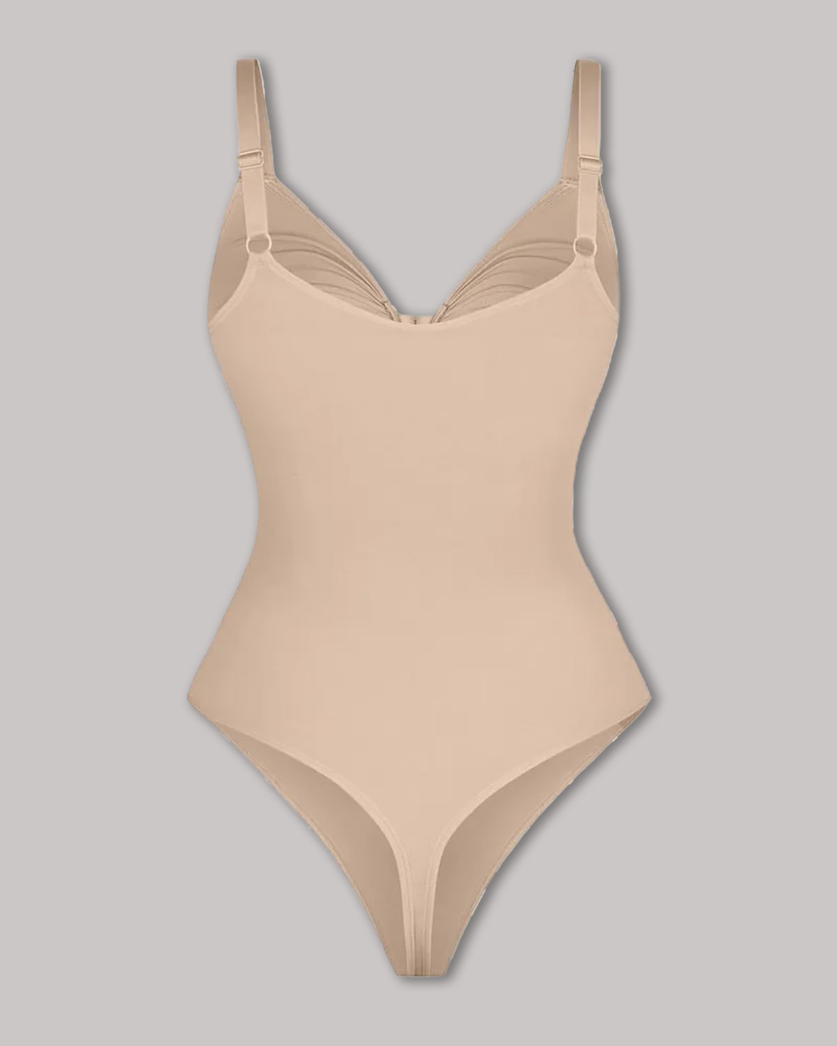 Seamless Zip-Up Thong Snatched Waist Body Suit V Neck Body Shaper