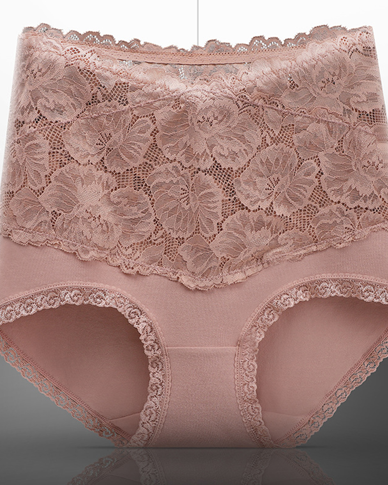 High Waist Tummy Control Sexy Lace Panties-Curvy-Faja