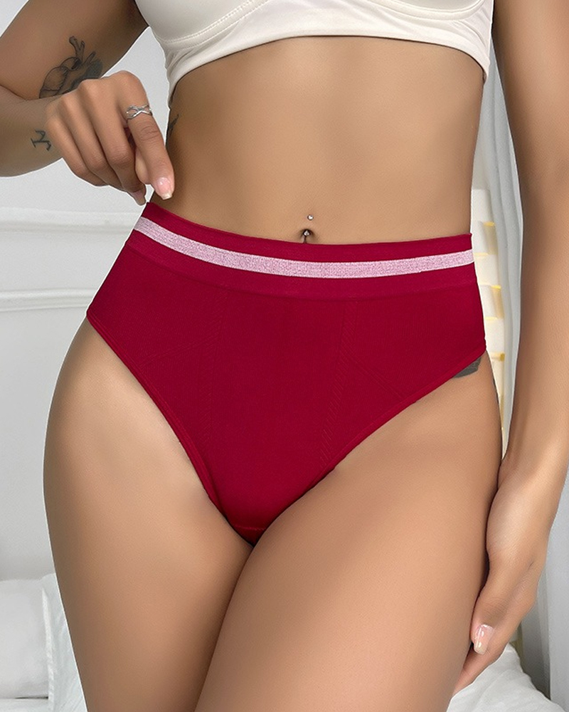 Seamless High Waist Tummy Control Stretch Briefs-Curvy-Faja