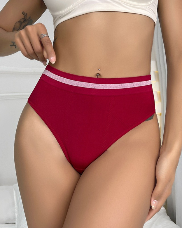 Seamless High Waist Tummy Control Stretch Briefs-Curvy-Faja