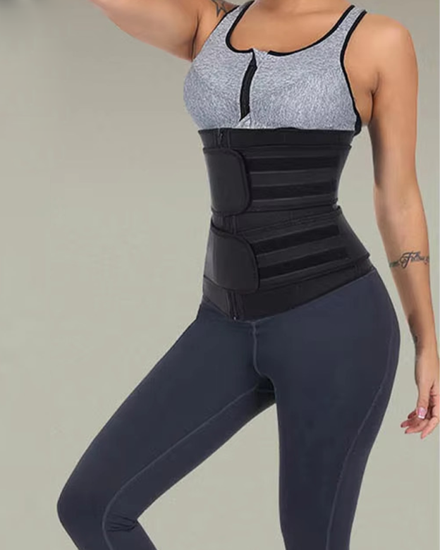 Body Shaping Double Belt Zipper Belly Control Belt-Curvy-Faja