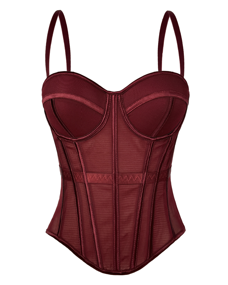 Sexy Mesh Suspender Corset