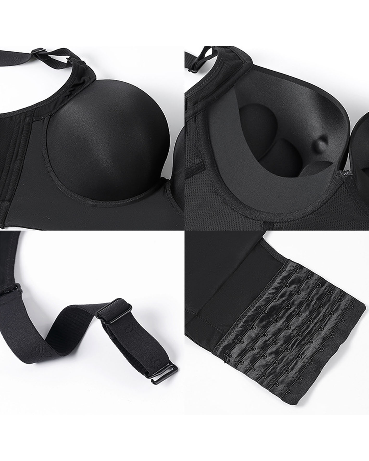 Slim Back Plus Size Bra No Underwire Push-Up Bra 7 Breasted