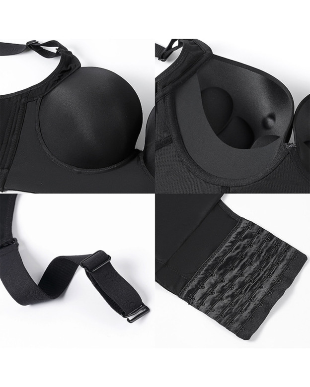 Slim Back Plus Size Bra No Underwire Push-Up Bra 7 Breasted