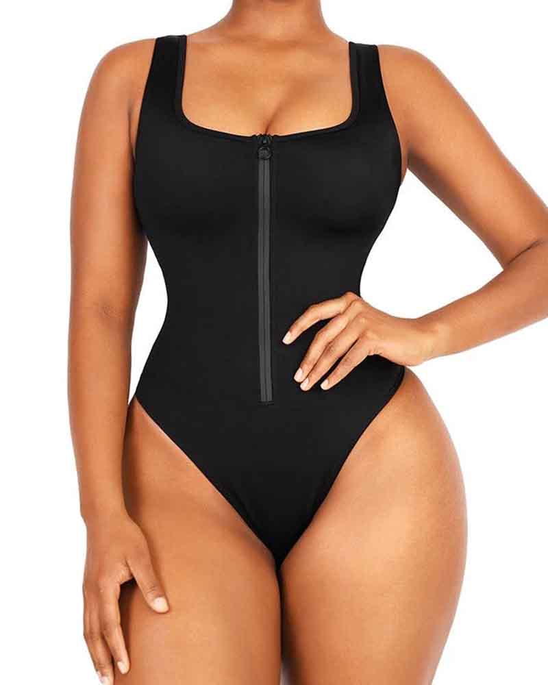 Front Zip Triangle Jumpsuit