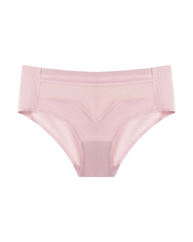 Mid-Waist Ice Silk Naked Invisible Underwear-Curvy-Faja