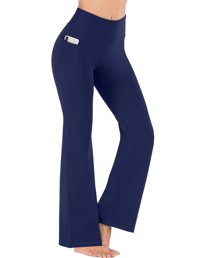 High Waisted Elastic Tummy Control Flared Yoga Pants