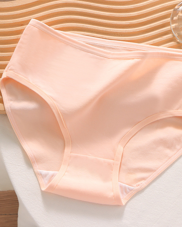 Candy Solid Color Cotton Briefs-Curvy-Faja