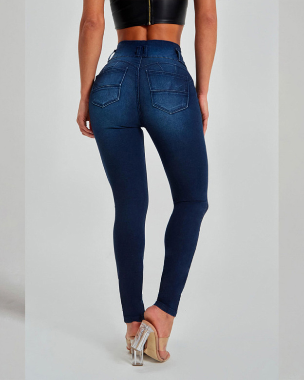 High-Waisted Skinny Stretch Sculpted Hip Lift Jeans