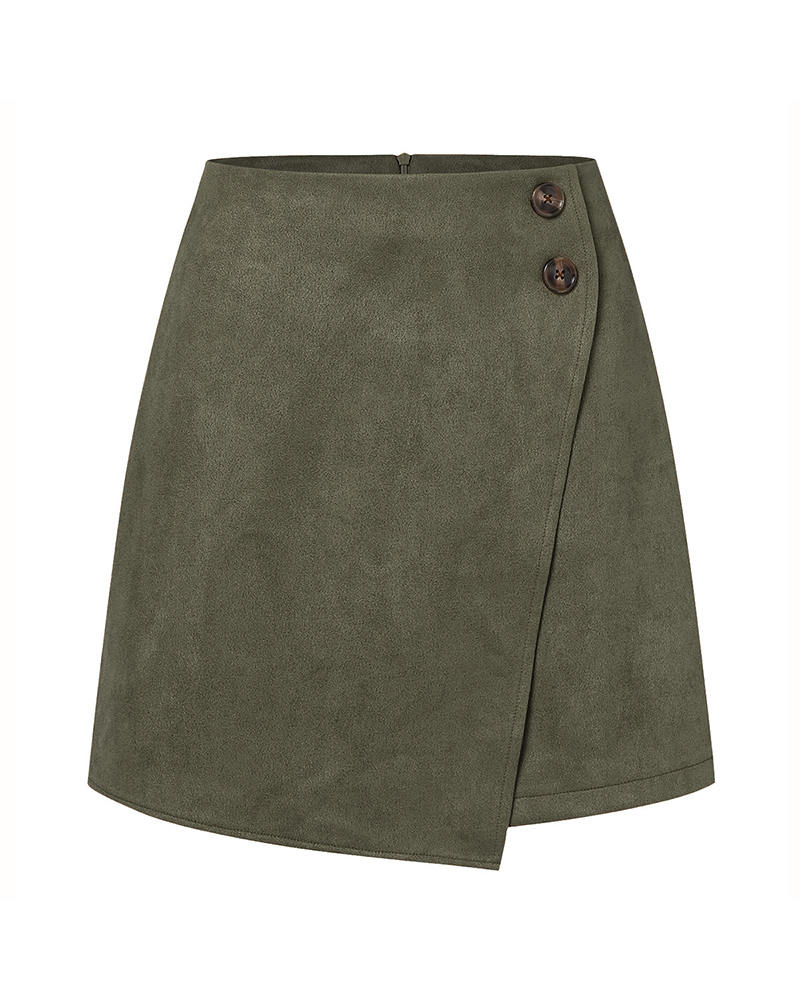 Autumn And Winter Suede Irregular Skirt