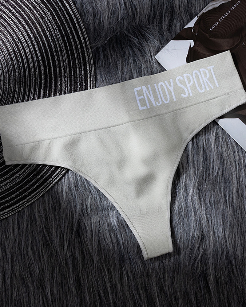 Sexy Seamless Letter Seamless Panties-Curvy-Faja