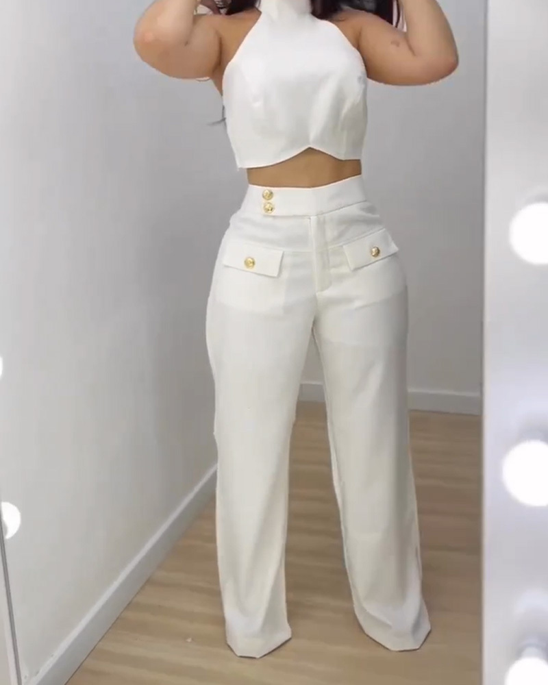 Loose Wide Leg Suit Pants