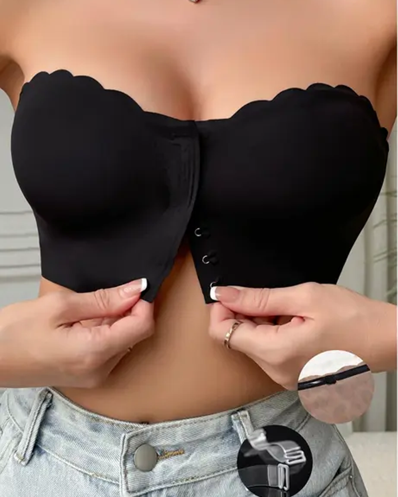 Strapless Bra With Front Clasp Anti-Slip Design
