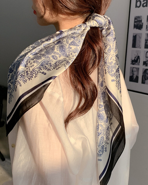 Retro French Silk Scarf Headband-Curvy-Faja