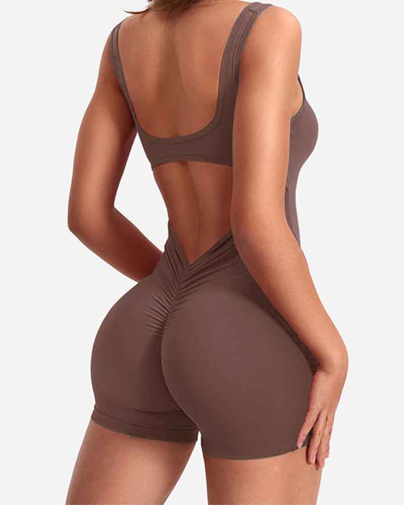 Backless Sleeveless Yoga Bodysuit