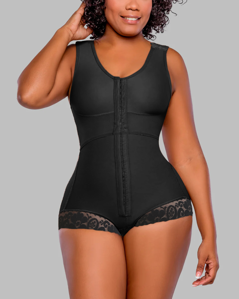 Butt Lifting Hook & Eye Tummy Control Slimming Body Shaper-Curvy-Faja
