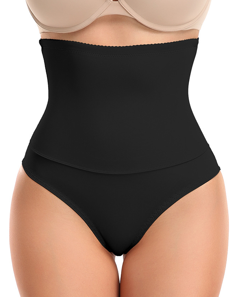 Lace High Waist Tummy Shaping Panties-Curvy-Faja