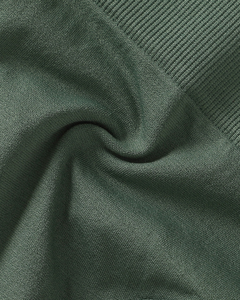 Threaded Solid Color Simple Thong-Curvy-Faja