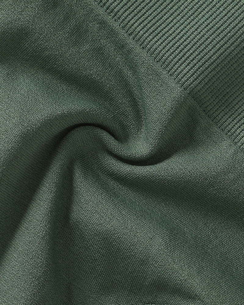 Threaded Solid Color Simple Thong-Curvy-Faja