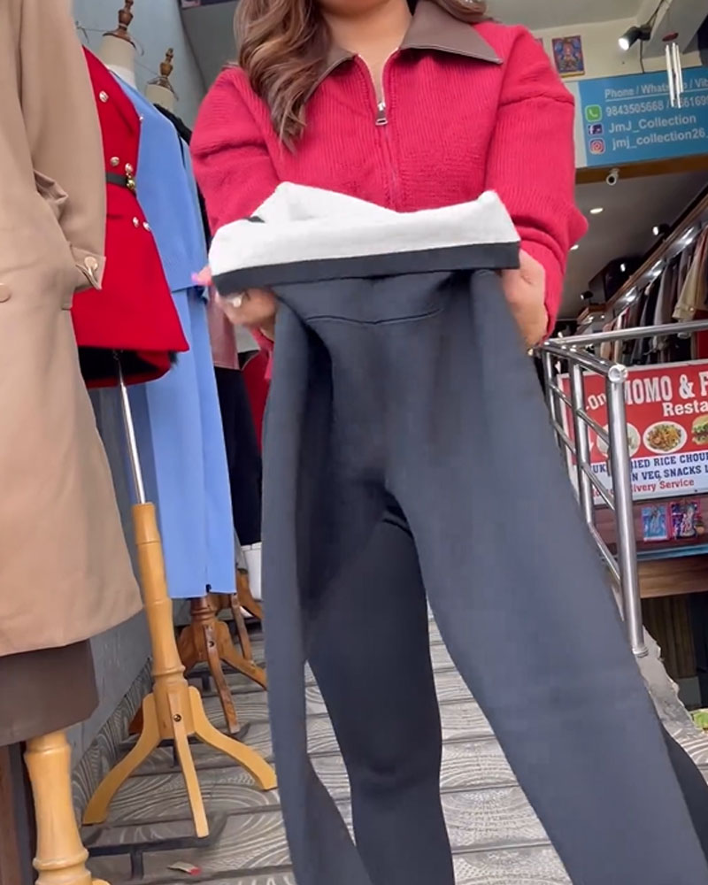 Lamb Fleece Hip Lift Stretch Leggings