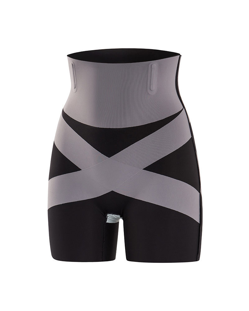 Cross Hip Lifting High Waist Tummy Control Fat Burning Shorts-Curvy-Faja