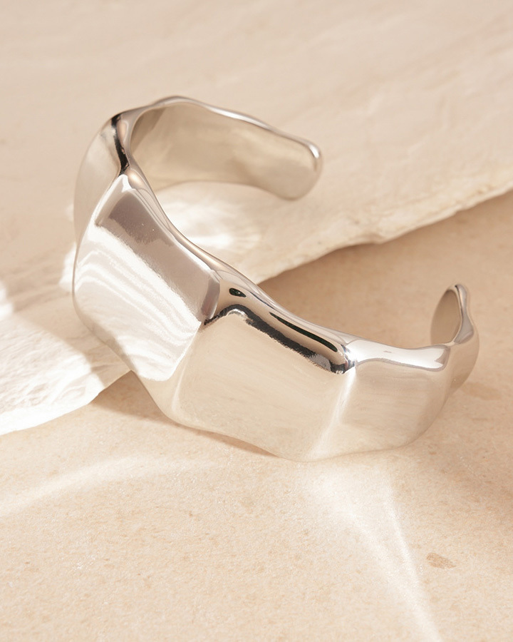 Metal Geometric Bracelet-Curvy-Faja