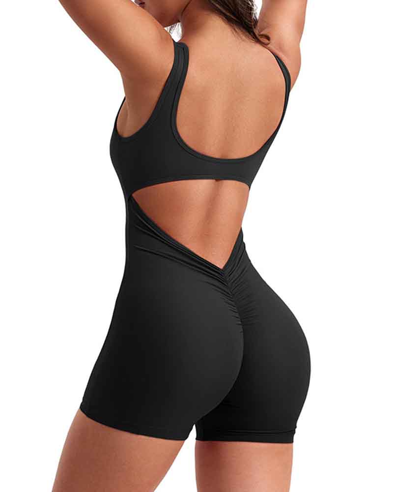 CURVY-FAJA | Backless Sleeveless Yoga Bodysuit