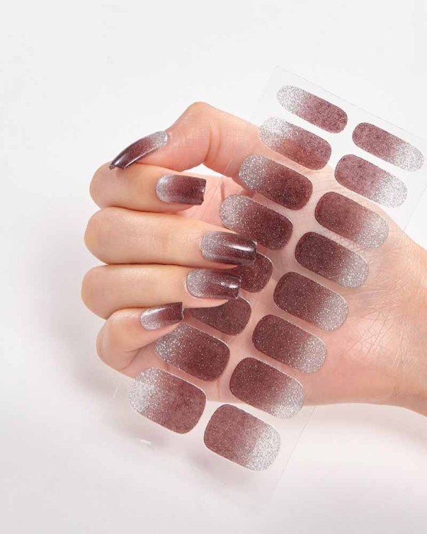 Gradient Glitter Nail Sticker-Curvy-Faja