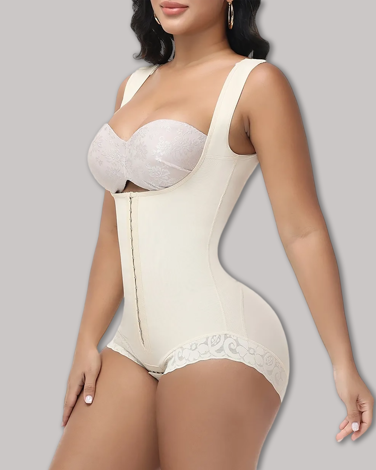 2025 Curvy-Faja Button Down Bodysuit Shapewear - Tummy Control Thong Bodysuit with Snap Closure