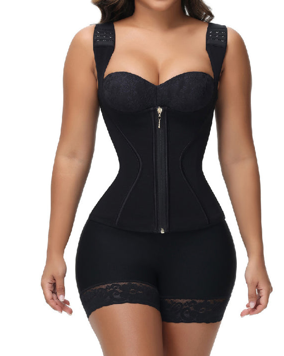 Women's Double Compression Bone Waist Trainer Tummy Control Postpartum Corset Vest