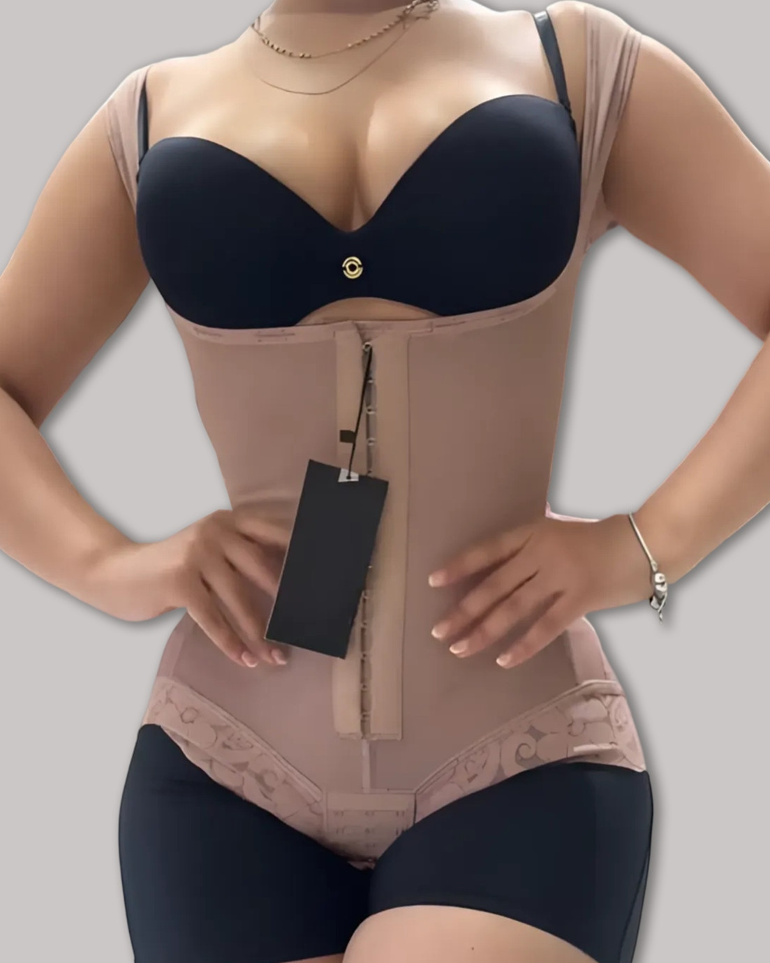 2025 Curvy-Faja Button Down Bodysuit Shapewear - Tummy Control Thong Bodysuit with Snap Closure