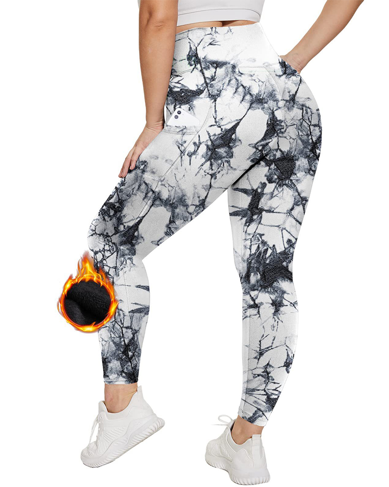 Thickened Fleece Leggings-Curvy-Faja