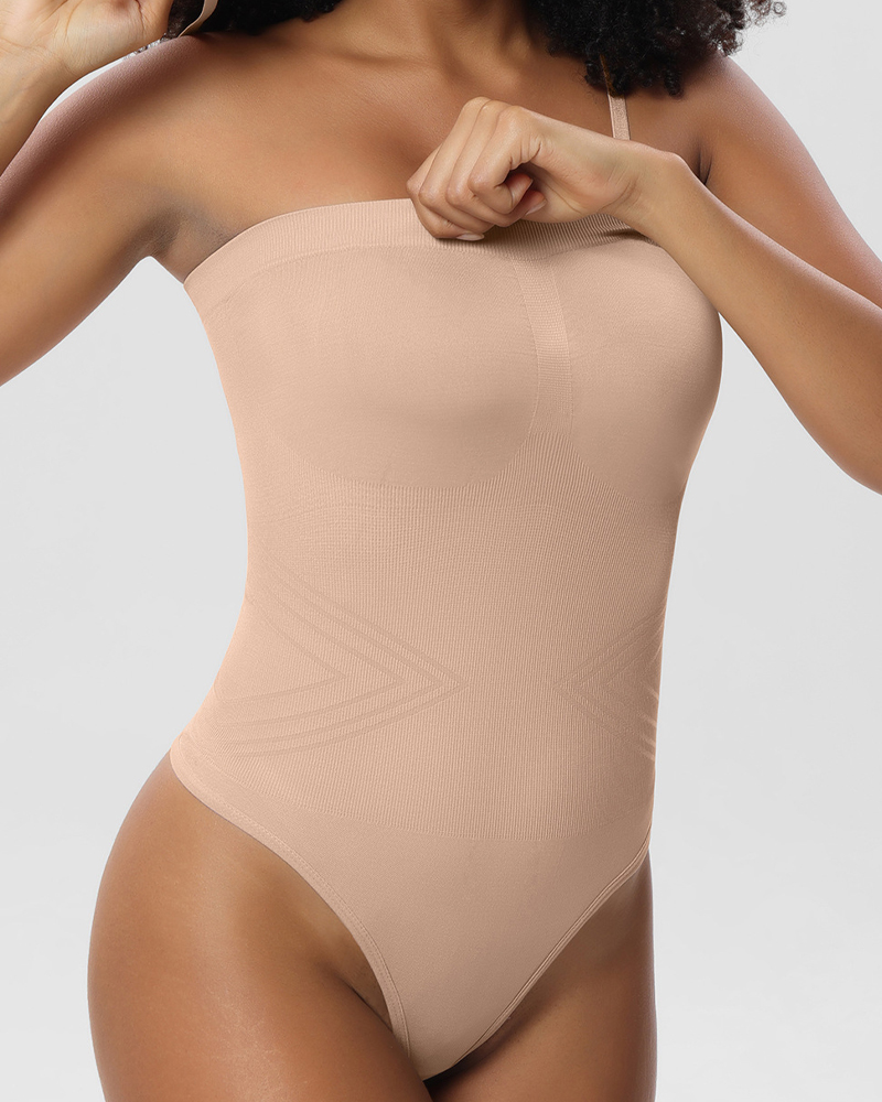 Bodysuit With Removable Straps-Curvy-Faja