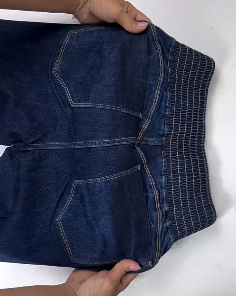 Skinny Flared Jeans With Elastic Waistband (Pre-Sale)