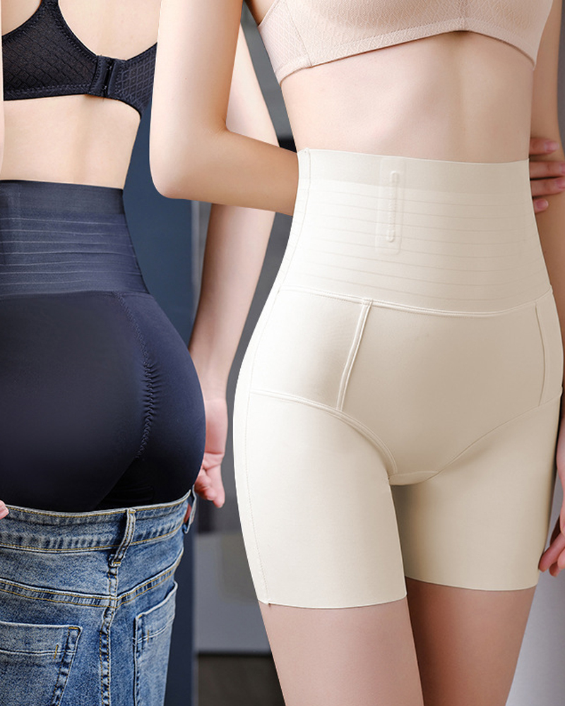 Thin Seamless High Waist Tummy Lifting Shorts-Curvy-Faja