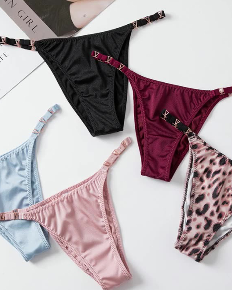 Sexy V-Shaped Metallic Ice Silk Panties-Curvy-Faja