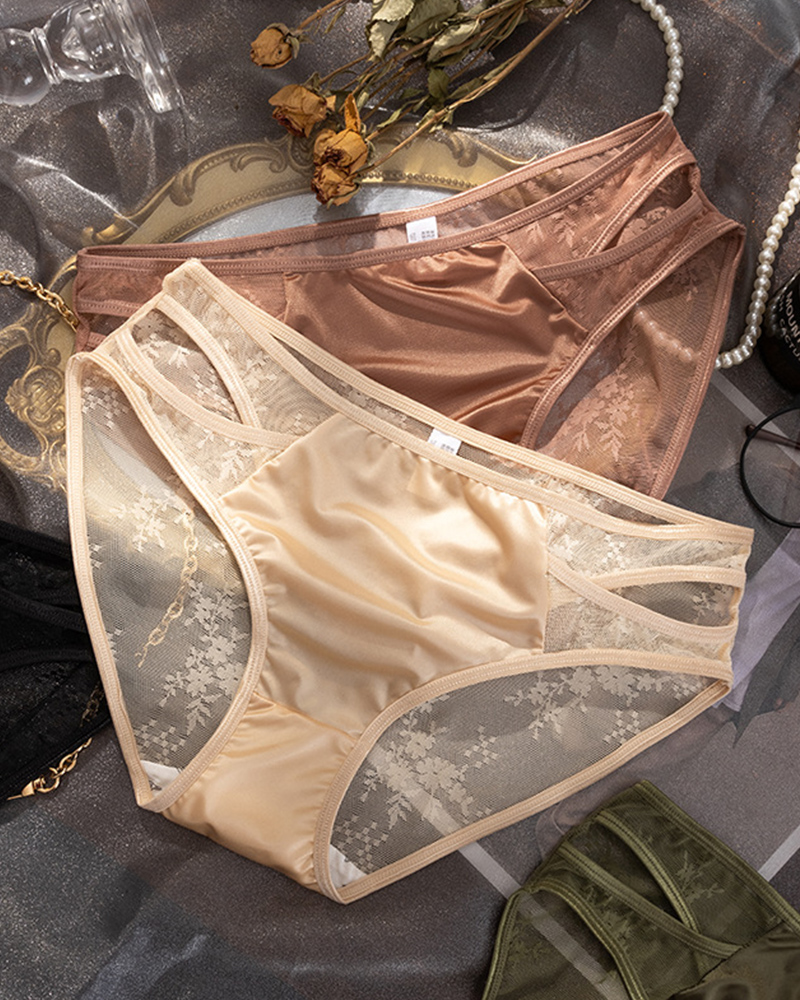 CURVY-FAJA | Translucent Lace Hollow Briefs