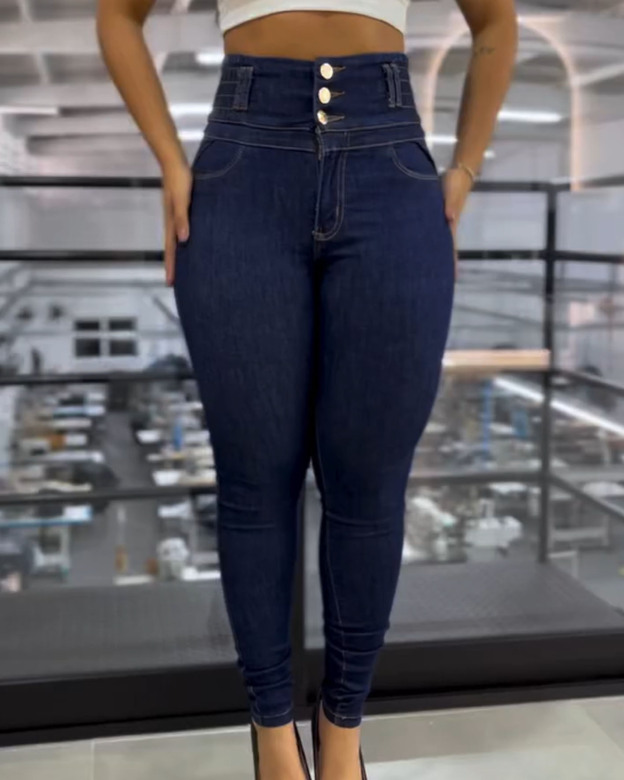 High-Waisted Stretch Jeans (Pre-Sale)