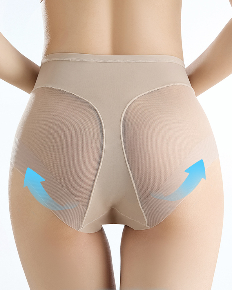 Hip-Lifting Mesh Transparent High-Elastic Briefs