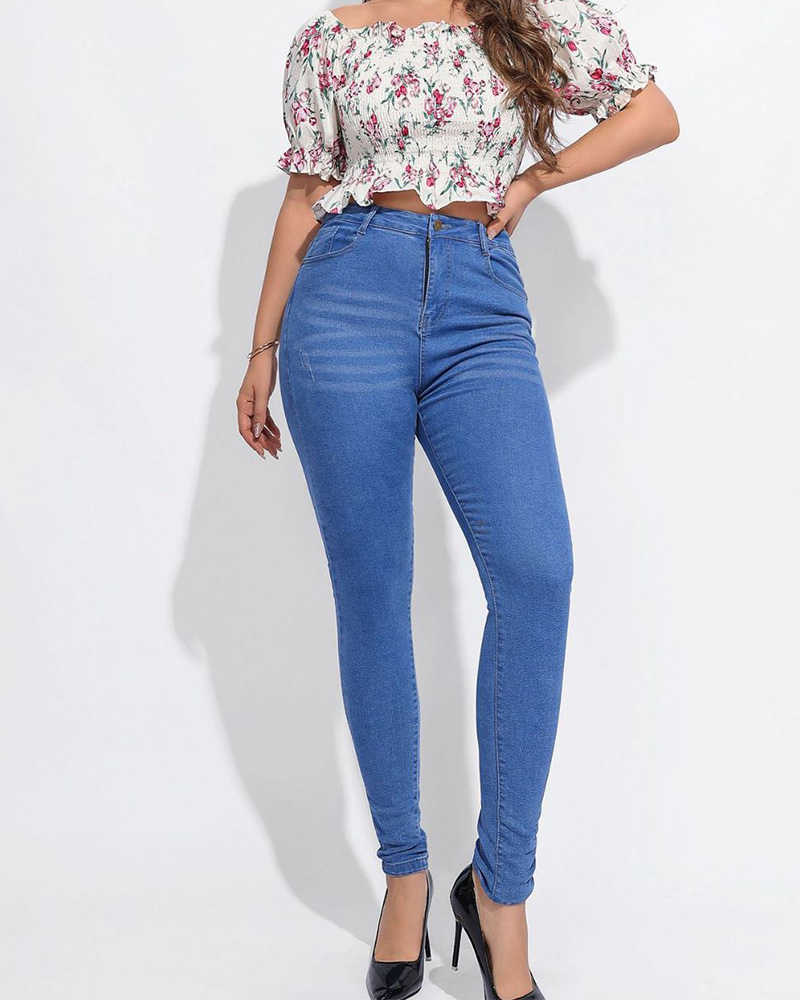 Casual Tight Height Waisted Jeans