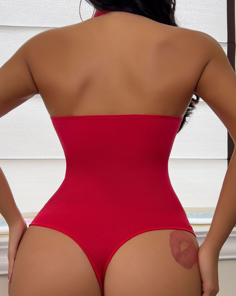 Halter 2 in 1 Seamless Body Shaping Bodysuit-Curvy-Faja