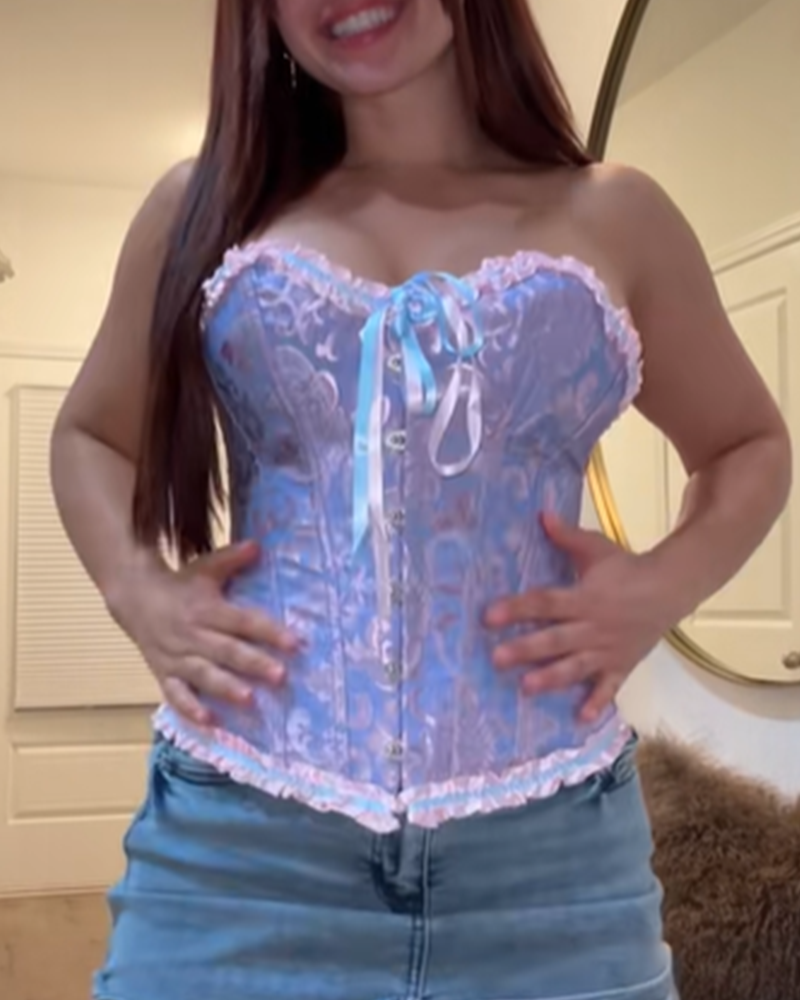 Lace-Up Waist Shaping Corset-Curvy-Faja